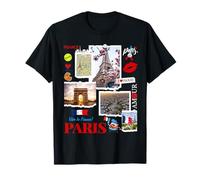 I Love Paris, Cool Paris Famous Landmarks with Eiffel Tower T-Shirt