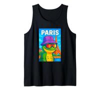 I Love Paris, Cool Paris Green Frog Cartoon Illustration Débardeur