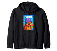 I Love Paris, Cool Paris Lazy Sloth Cartoon Illustration Sweat à Capuche
