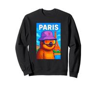 I Love Paris, Cool Paris Lazy Sloth Cartoon Illustration Sweatshirt