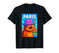 I Love Paris, Cool Paris Lazy Sloth Cartoon Illustration T-Shirt