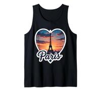 I Love Paris Cœur Tour Eiffel Vintage Coucher de Soleil Souvenir Débardeur