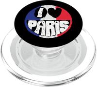 I Love Paris Drapeau Français Vintage Grunge Smile Face PopSockets PopGrip pour MagSafe