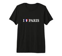 I Love Paris France cœur Drapeau Tricolore T-Shirt Haut de Gamme
