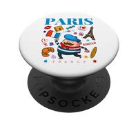 I Love Paris, Paris France Culture Doodles Graphic Design PopSockets PopGrip Adhésif