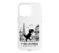 I Love Paris, Pixel Dinosaur in Paris Retro City Adventure Coque pour iPhone 15 Pro Max