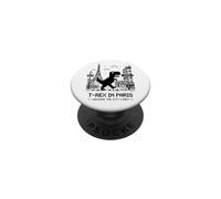 I Love Paris, Pixel Dinosaur in Paris Retro City Adventure PopSockets PopGrip Adhésif