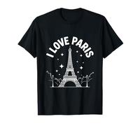 I Love Paris Tour Eiffel Nuit Etoiles T-Shirt