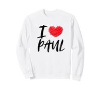 I Love Paul Red Heart Papa Petit ami Mari Fils Petit-Fils Sweatshirt