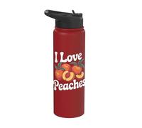 I Love Peaches Fresh Summer Vibes Stainless Steel Insulated Water Bottle