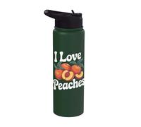I Love Peaches Fresh Summer Vibes Stainless Steel Insulated Water Bottle