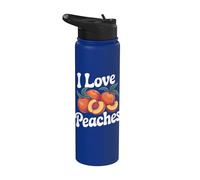 I Love Peaches Fresh Summer Vibes Stainless Steel Insulated Water Bottle