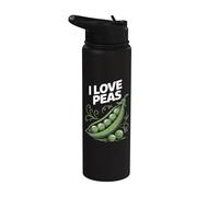 I Love Peas Funny Vegetable Amateurs Stainless Steel Insulated Water Bottle