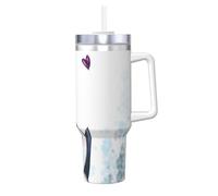 I Love Penguins Gobelet isotherme réutilisable avec poignée pour boissons froides et chaudes 1,2 l