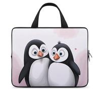 I Love Penguins Housse pour ordinateur portable ultra fine, légère et imperméable 15", matériau en néoprène durable, sac de protection portable avec dragonne