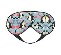 I Love Penguins Masque doux pour les yeux / Masque de sommeil / Masque occultant pour les yeux, convient pour les voyages, le bureau, le yoga, la sieste