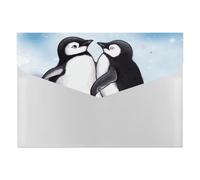 I Love Penguins Organiseur de documents en accordéon à 6 poches avec étiquettes, dossiers de documents de voyage, enveloppes en plastique avec fermeture à pression, 33 x 23 cm