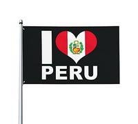 I Love Peru Heart Flag 3x5 Ft One Side Outdoor Farmhouse Yard Sign Garden Drapeau décoratif avec œillets en laiton