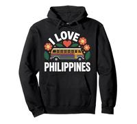 I Love Philippines Jeepney Motif floral Sweat à Capuche