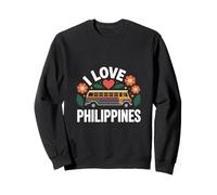 I Love Philippines Jeepney Motif floral Sweatshirt