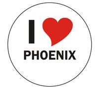 I Love Phoenix autocollants - 8 cm de diamètre rond - Très élégant