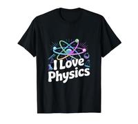 I Love Physics Atom Science Chimie Fun T-Shirt Graphique avec Valeur, Homme, Noir, S