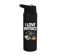 I Love Physics Calculatrice d'atomes Science Stainless Steel Insulated Water Bottle