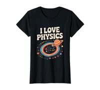 I Love Physics Formule d'orbite planétaire T-Shirt Graphique avec Valeur, Femme, Noir, S
