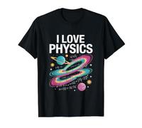 I Love Physics Univers Space Science Cosmos T-Shirt Graphique avec Valeur, Homme, Noir, M