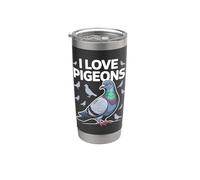 I Love Pigeons Amoureux des animaux observant les oiseaux Gobelet isotherme en acier inoxydable double paroi