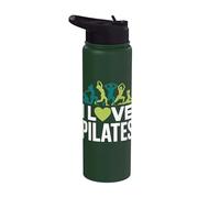 I Love Pilates Yoga Exercice d'entraînement Stainless Steel Insulated Water Bottle