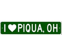 I Love Piqua Ohio Metal Wall Decor City Limit Sign