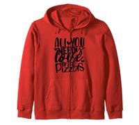 I Love Pizza, Cool Pizza Illustration Novelty Graphic Design Sweat à Capuche