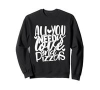 I Love Pizza, Cool Pizza Illustration Novelty Graphic Design Sweatshirt