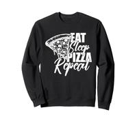 I Love Pizza, Cool Pizza Illustration Novelty Graphic Design Sweatshirt