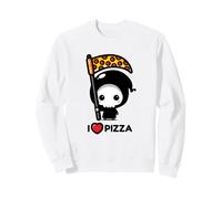 I Love Pizza, Cool Pizza Illustration Novelty Graphic Design Sweatshirt