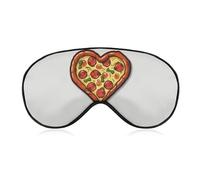 I Love Pizza Masque de sommeil en forme de cœur doux et confortable avec sangle réglable pour homme et femme