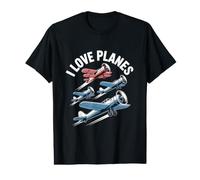 I Love Planes Art Avions Vintage T-Shirt Graphique avec Valeur