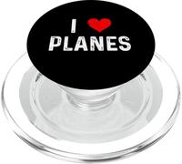 I Love Planes - Cœur - Distressed - Airplanes Pilot Airport PopSockets PopGrip pour MagSafe