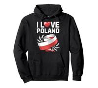 I Love Poland Bannière en Forme de cœur Motif blé Sweat à Capuche