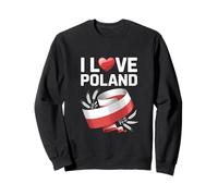 I Love Poland Bannière en Forme de cœur Motif blé Sweatshirt