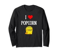 I Love Popcorn I Heart Popcorn Kernel Movie Lover Manche Longue
