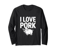 I Love Pork Chef Pig Fourchette Barbecue Manche Longue