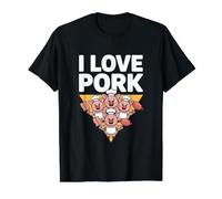 I Love Pork Pig Chef Bacon Saucisse Fun T-Shirt Graphique avec Valeur