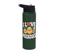 I Love Potatoes Visages de pommes de terre mignons Stainless Steel Insulated Water Bottle