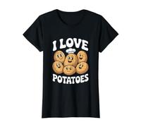 I Love Potatoes Visages de Pommes de Terre souriants Mignons T-Shirt Graphique avec Valeur