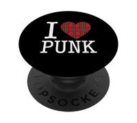 I Love Punk Rock Heart Music Mosh Pit Band Member Guitare Ska PopSockets PopGrip Adhésif