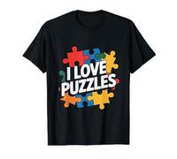 I Love Puzzles Passionné de pièces de Puzzle T-Shirt Graphique avec Valeur