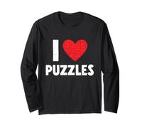 I Love Puzzles - Pièces de Puzzle cœur Jigsaw Amoureux Manche Longue