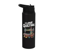 I Love Quilting Machine à coudre Passion Stainless Steel Insulated Water Bottle